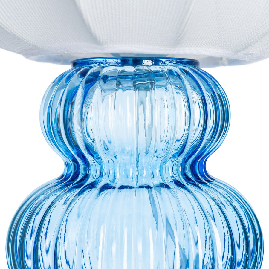 BLUE GLASS-FABRIC TABLE LAMP 21 X 21 X 25.50 CM