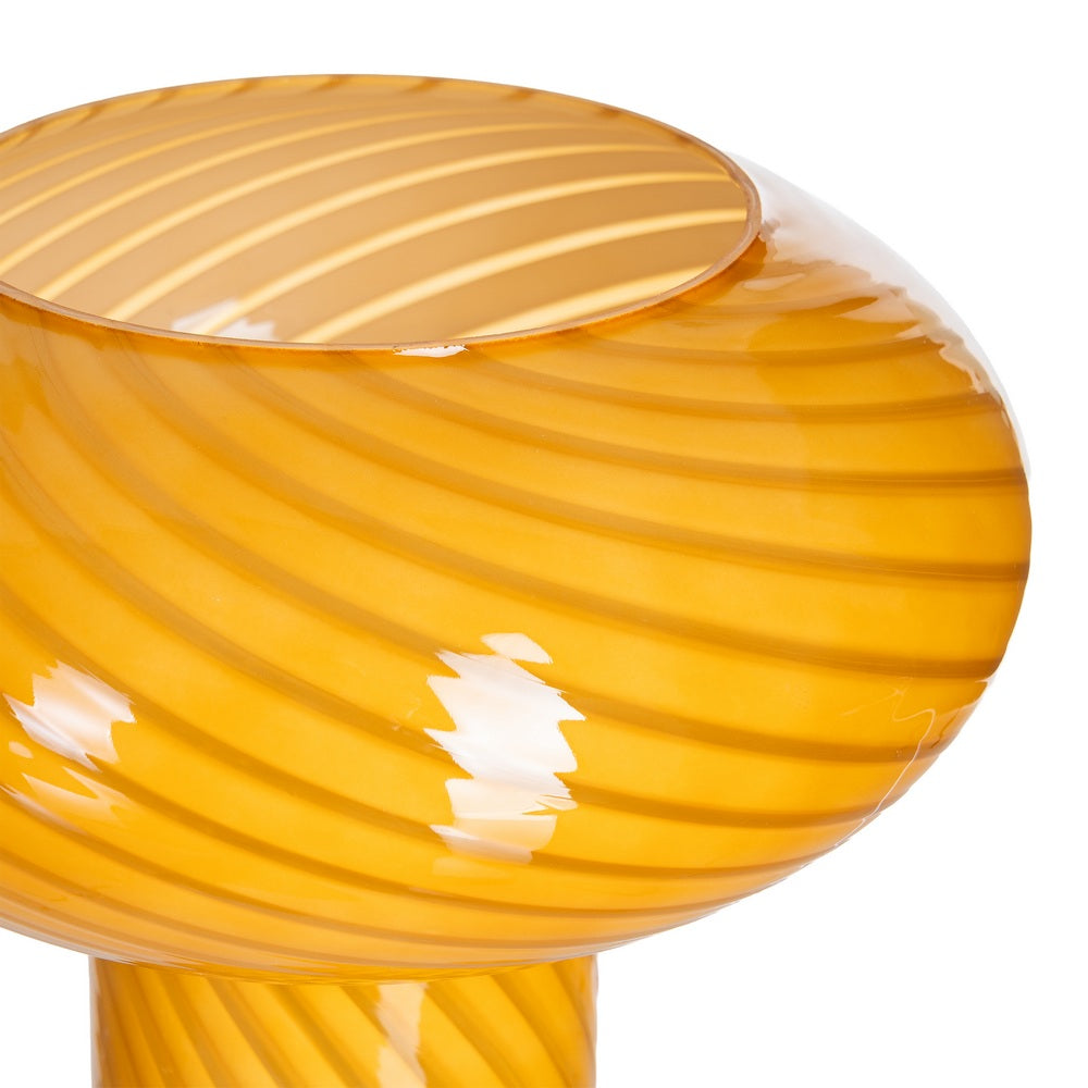 LÁMPARA MESA AMARILLO-BLANCO CRISTAL 25 X 25 X 22 CM