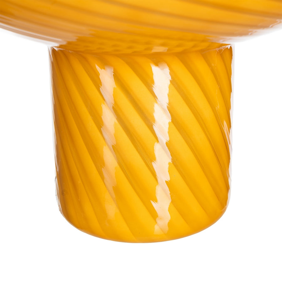 LÁMPARA MESA AMARILLO-BLANCO CRISTAL 25 X 25 X 22 CM