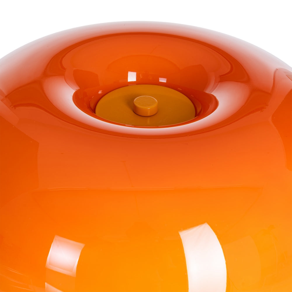 LÁMPARA MESA NARANJA CRISTAL-METAL 25,50 X 25,50 X 25 CM