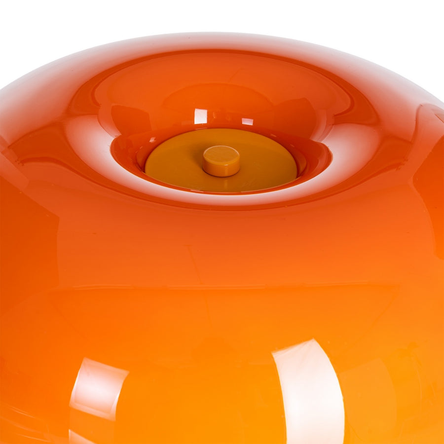 LÁMPARA MESA NARANJA CRISTAL-METAL 25,50 X 25,50 X 25 CM
