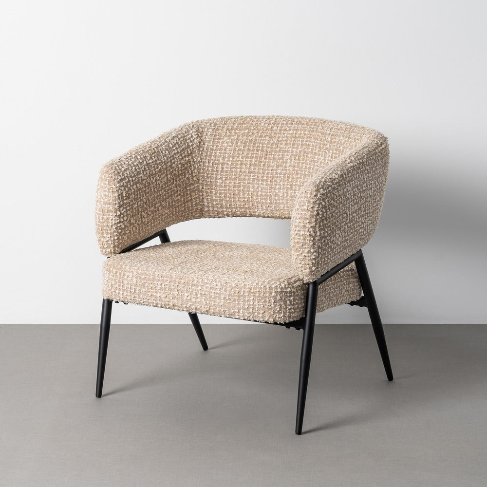 SILLÓN BEIGE TEJIDO-METAL SALÓN 71 X 70 X 75 CM