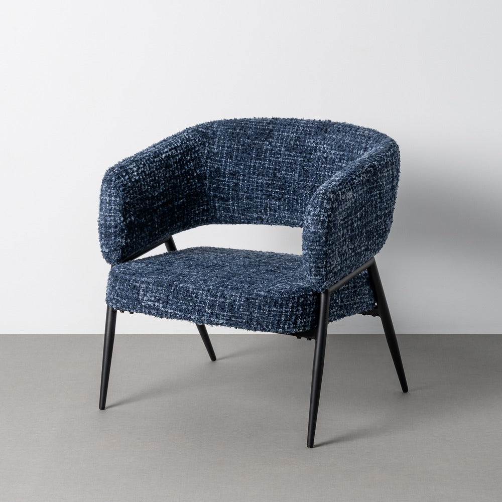 SILLÓN AZUL TEJIDO-METAL SALÓN 71 X 70 X 75 CM
