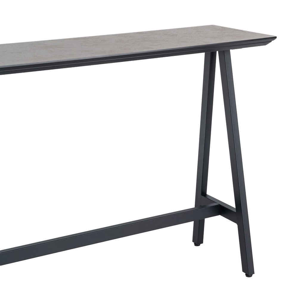 MESA ALTA NEGRO-CREMA DM-METAL MUEBLES 138 X 50 X 100 CM
