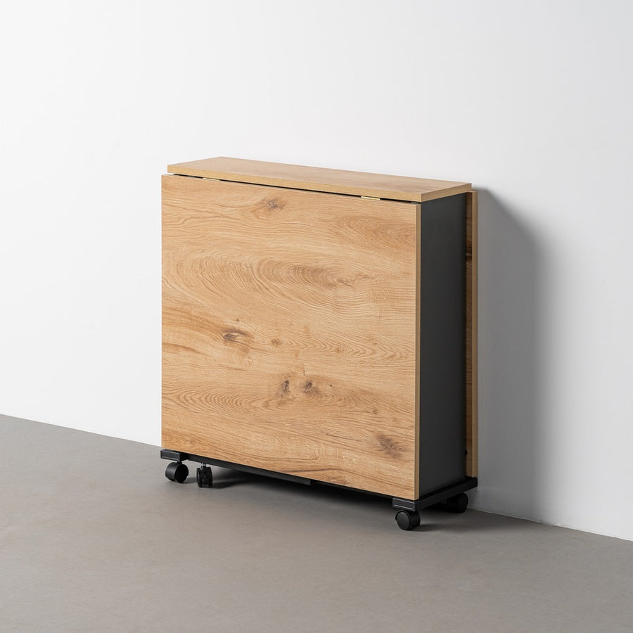 MESA PLEGABLE PLEGABLE NEGRO-NATURAL 148 X 71 X 74 CM