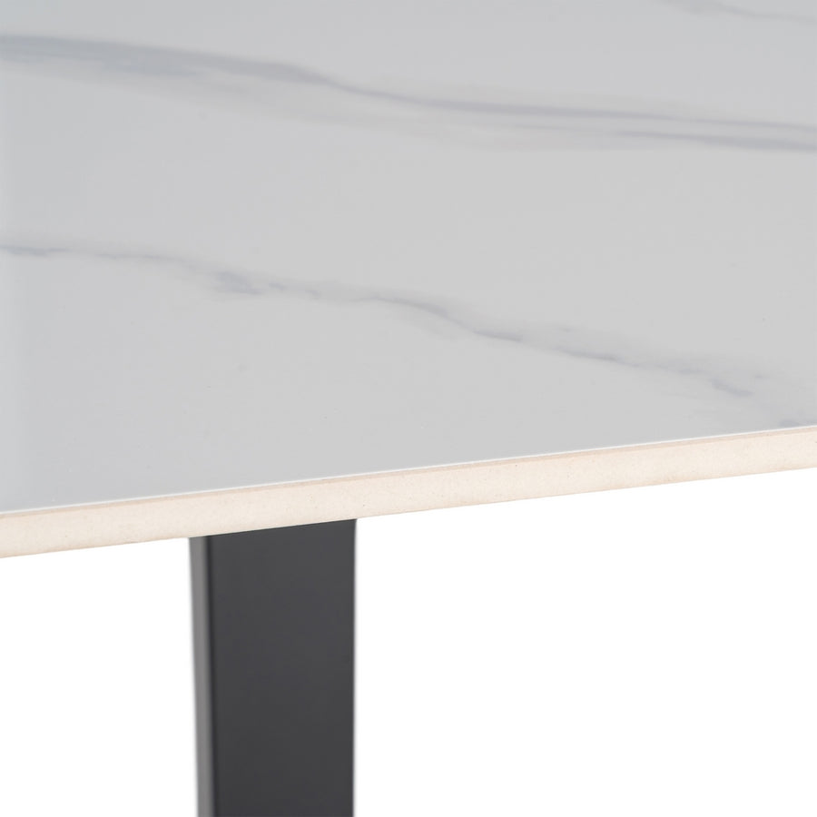 MESA BLANCO PIEDRA SINTERIZADA CONTRACT 80 X 80 X 75 CM