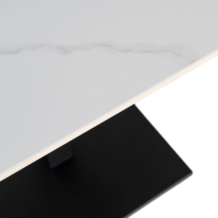 MESA BLANCO PIEDRA SINTERIZADA CONTRACT 80 X 80 X 75 CM