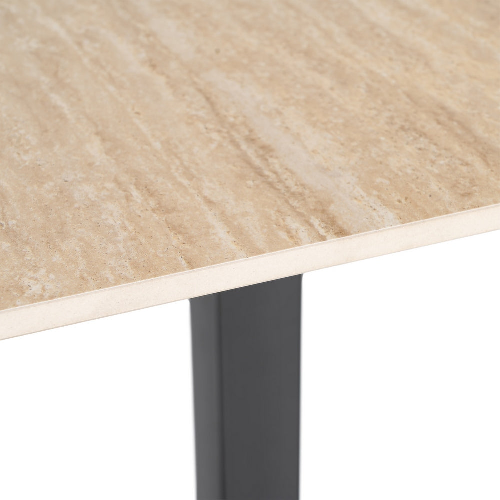 MESA TRAVERTINO PIEDRA SINTERIZADA 80 X 80 X 75 CM