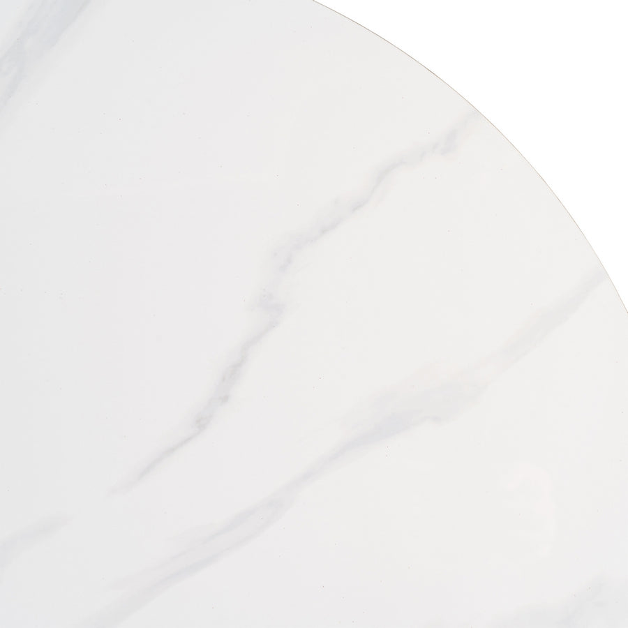MESA REDONDA BLANCO PIEDRA SINTERIZADA 80 X 80 X 75 CM