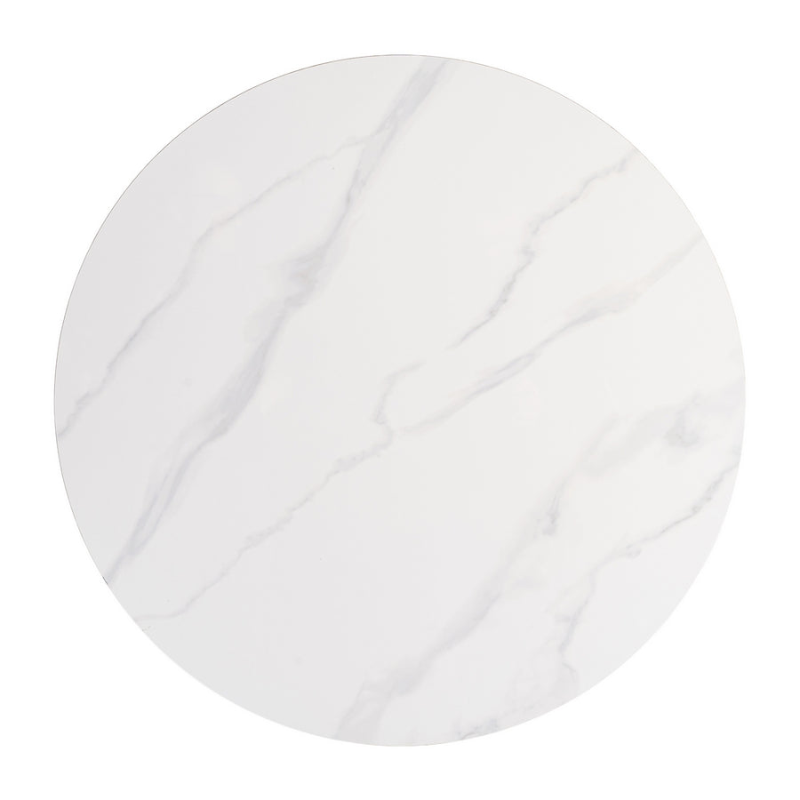 MESA REDONDA BLANCO PIEDRA SINTERIZADA 80 X 80 X 75 CM