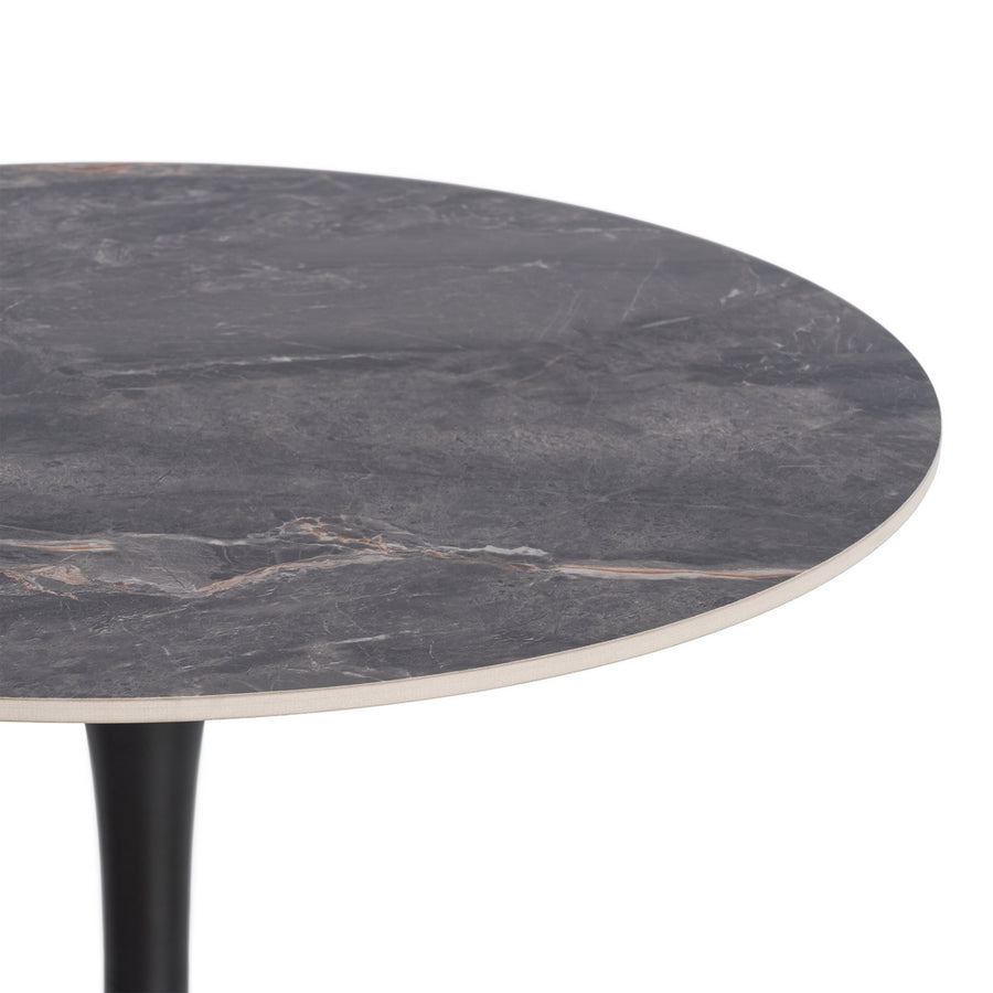 MESA REDONDA GRIS PIEDRA SINTERIZADA 80 X 80 X 75 CM