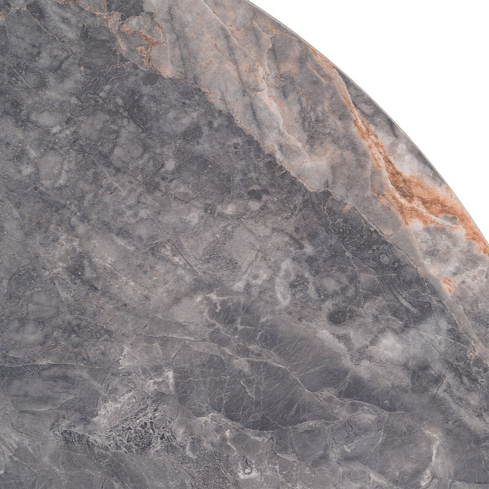 MESA REDONDA GRIS PIEDRA SINTERIZADA 80 X 80 X 75 CM