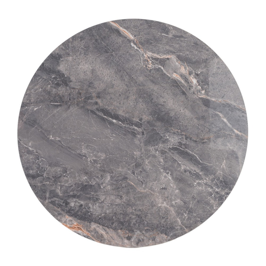 MESA REDONDA GRIS PIEDRA SINTERIZADA 80 X 80 X 75 CM