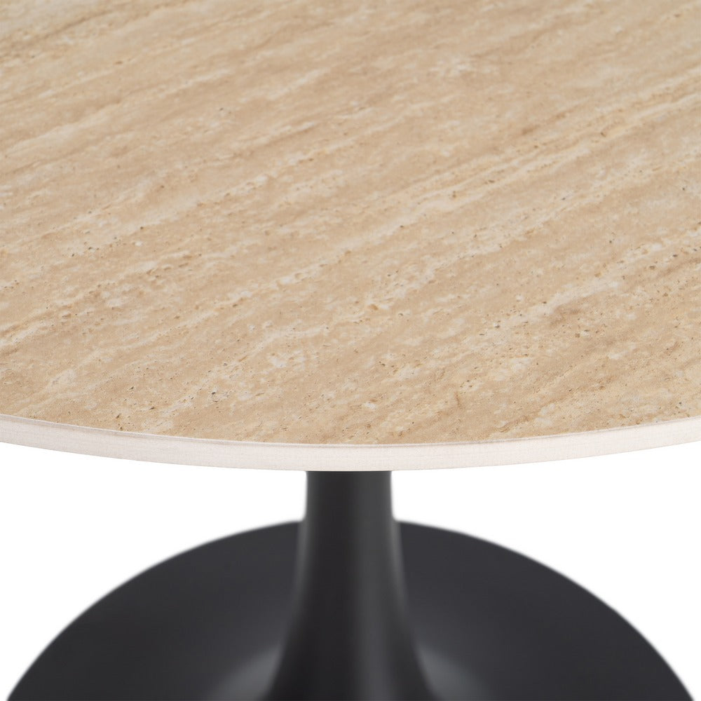 MESA REDONDA TRAVERTINO 80 X 80 X 75 CM