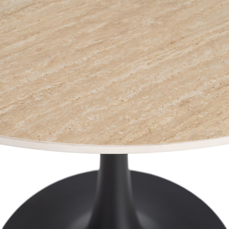 MESA REDONDA TRAVERTINO 80 X 80 X 75 CM