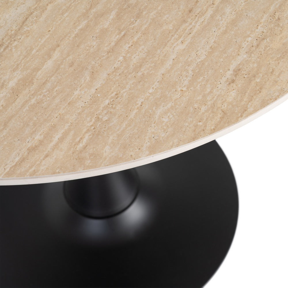 MESA REDONDA TRAVERTINO 80 X 80 X 75 CM