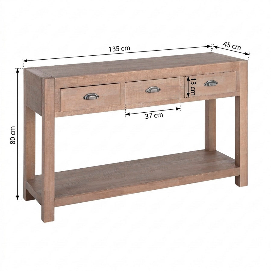 CONSOLA NATURAL MADERA 135 X 45 X 80 CM