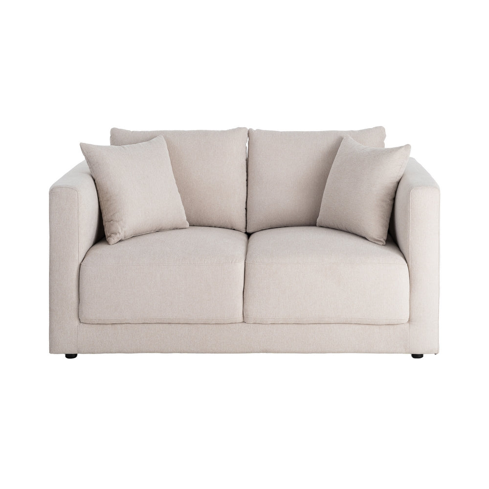 SOF� 2 PLAZAS CREMA TEJIDO-MADERA 165 X 96 X 86 CM