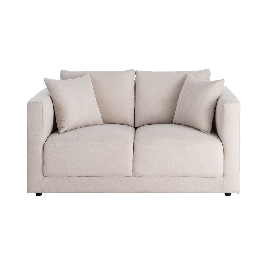 SOFÁ 2 PLAZAS CREMA TEJIDO-MADERA 165 X 96 X 86 CM