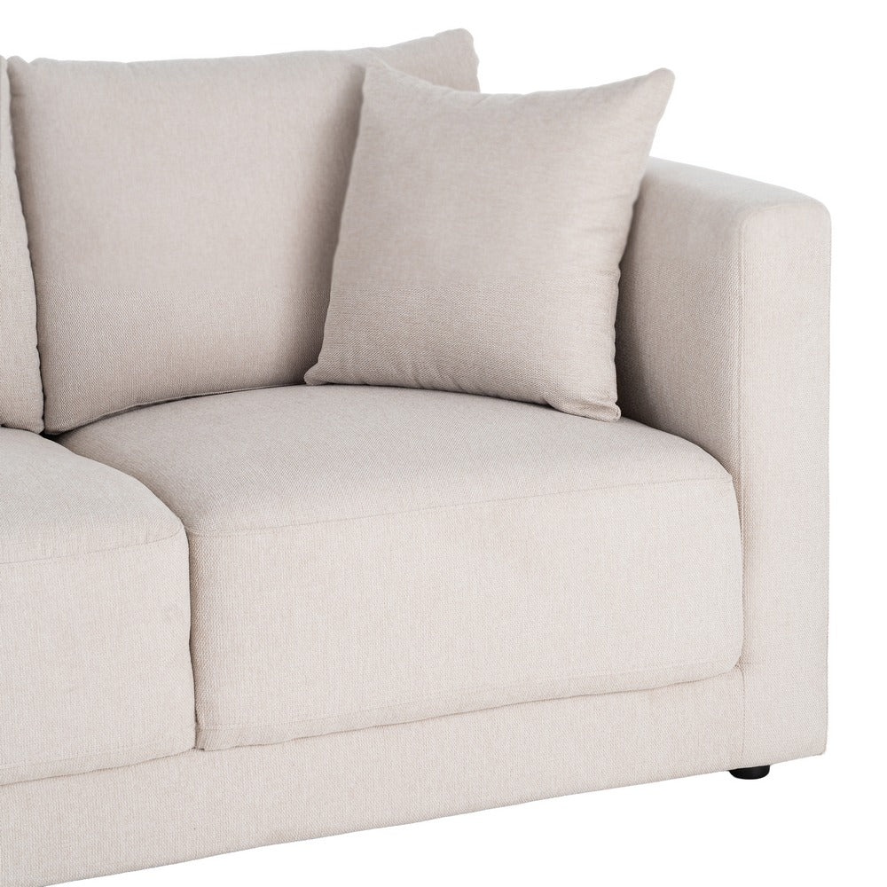 SOFÁ 2 PLAZAS CREMA TEJIDO-MADERA 165 X 96 X 86 CM