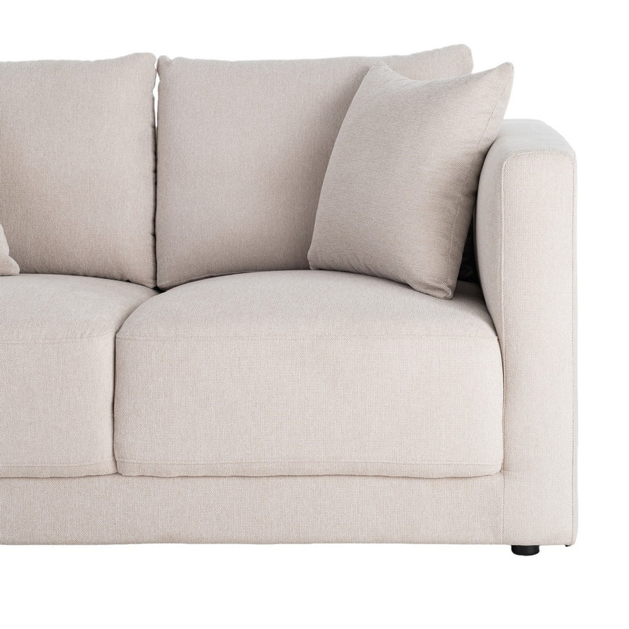 SOFÁ 2 PLAZAS CREMA TEJIDO-MADERA 165 X 96 X 86 CM