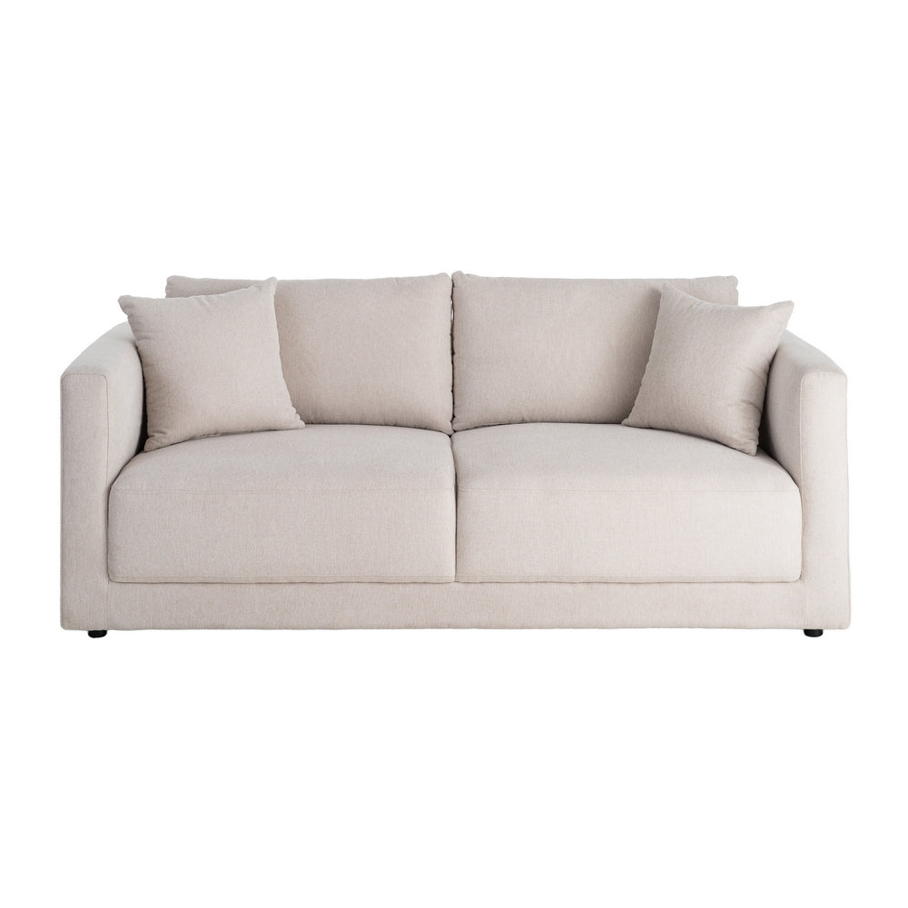 SOFÁ 3 PLAZAS CREMA TEJIDO-MADERA 210 X 96 X 86 CM