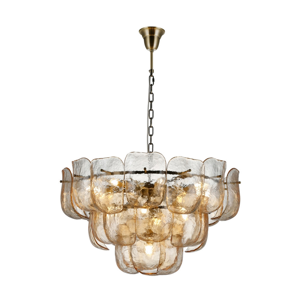 LÁMPARA TECHO CHAMPÁN CRISTAL 78 X 78 X 44 CM