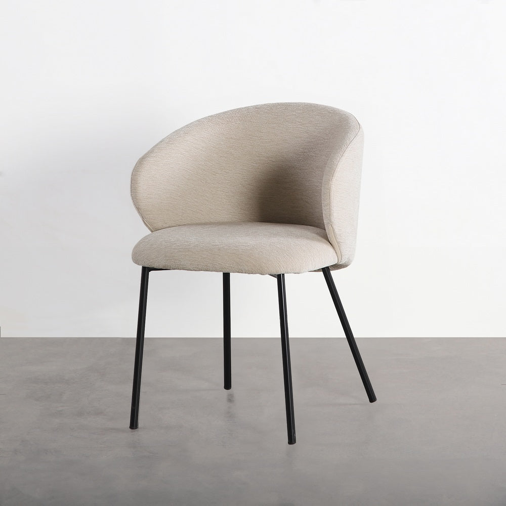 SILLA BEIGE TEJIDO-METAL CONTRACT 56,50 X 56 X 74,50 CM