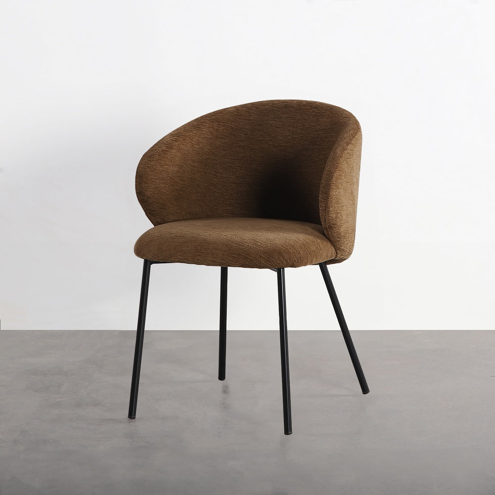 SILLA MARRÓN TEJIDO-METAL CONTRACT 56,50 X 56 X 74,50 CM
