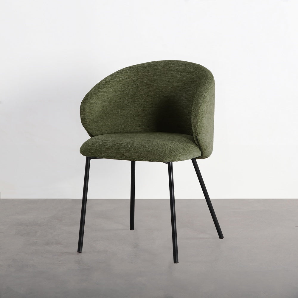 SILLA VERDE TEJIDO-METAL CONTRACT 56,50 X 56 X 74,50 CM