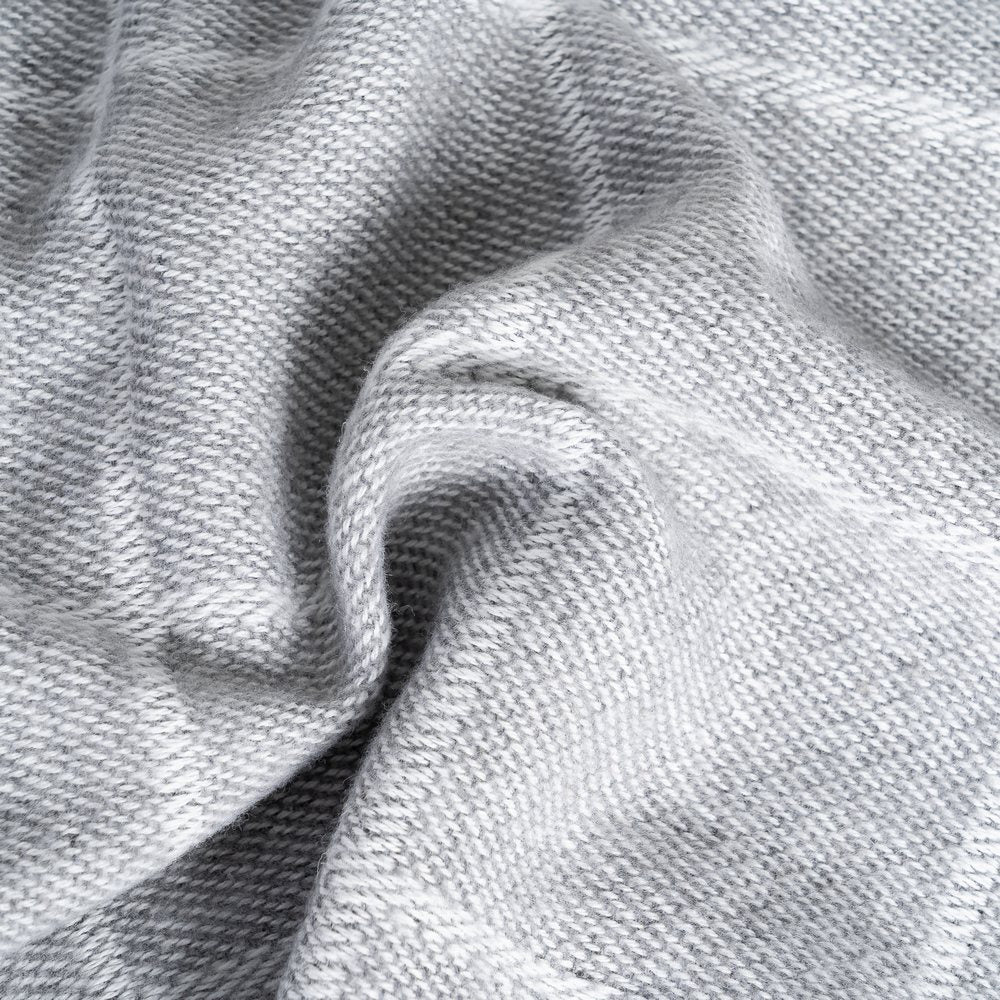 COLCHA CUADROS GRIS PERLA ALGODÓN 200 X 260 CM