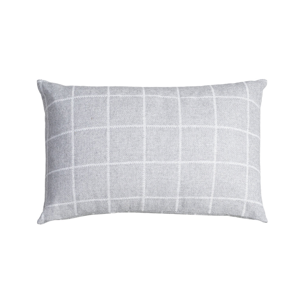 COJÍN CUADROS GRIS PERLA ALGODÓN 50 X 70 CM