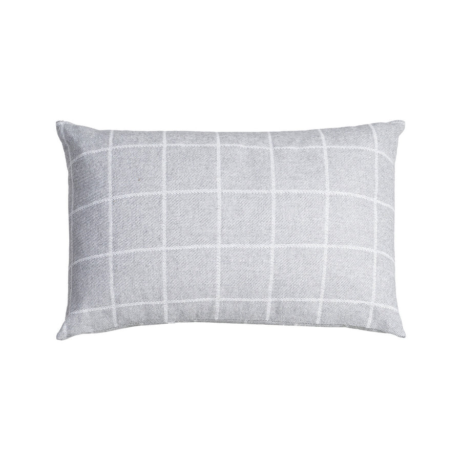 COJÍN CUADROS GRIS PERLA ALGODÓN 50 X 70 CM