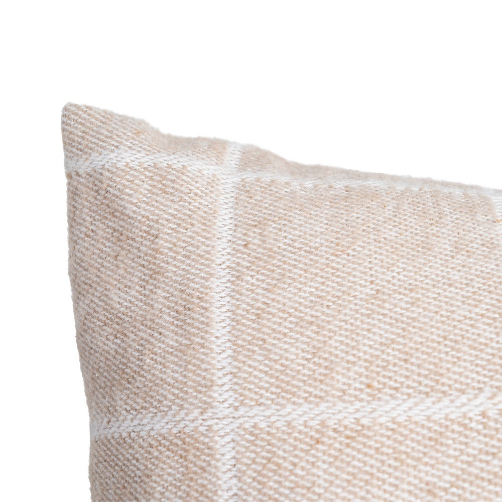 COJÍN CUADROS CAMEL ALGODÓN TEXTIL/HOGAR 50 X 70 CM