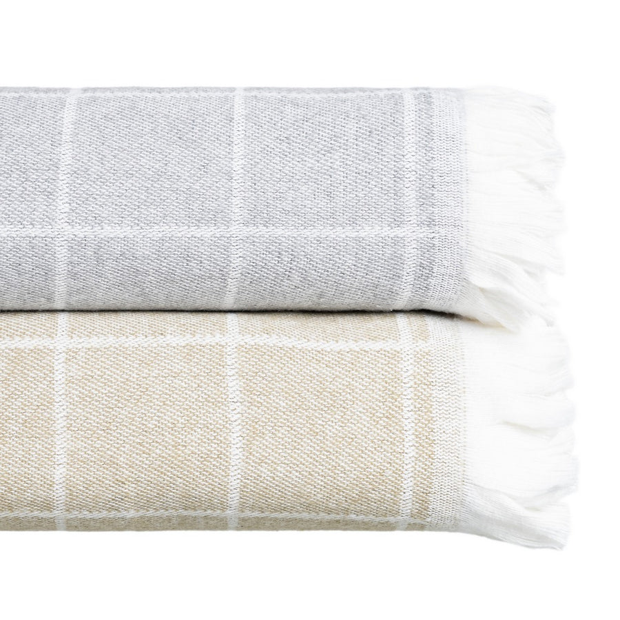 GREEN CHECKED COTTON BEDSPREAD 200 X 260 CM