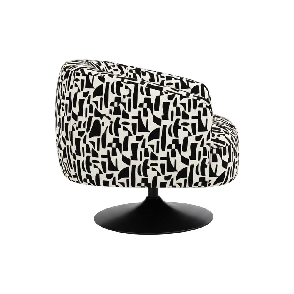 SILL�N GIRATORIO NEGRO-BLANCO 76 X 80 X 73 CM