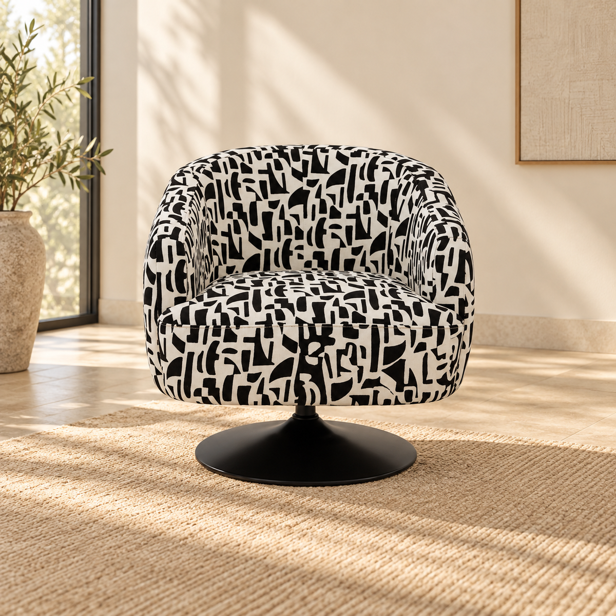 SILLÓN GIRATORIO NEGRO-BLANCO — AMBIENTE