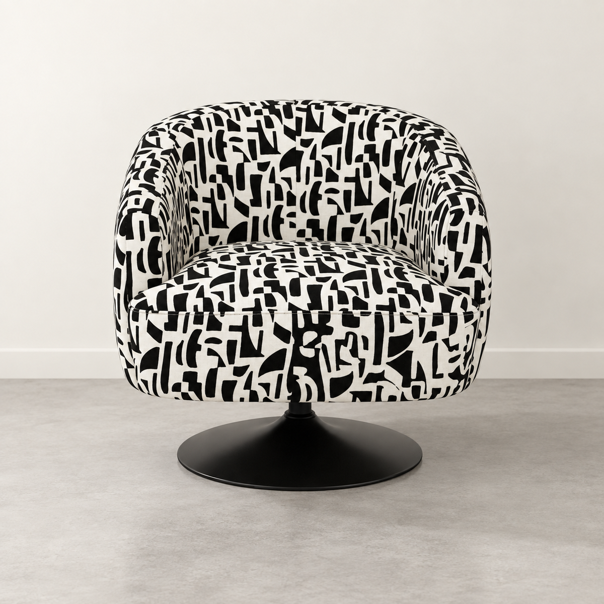 SILLÓN GIRATORIO NEGRO-BLANCO — FRONTAL