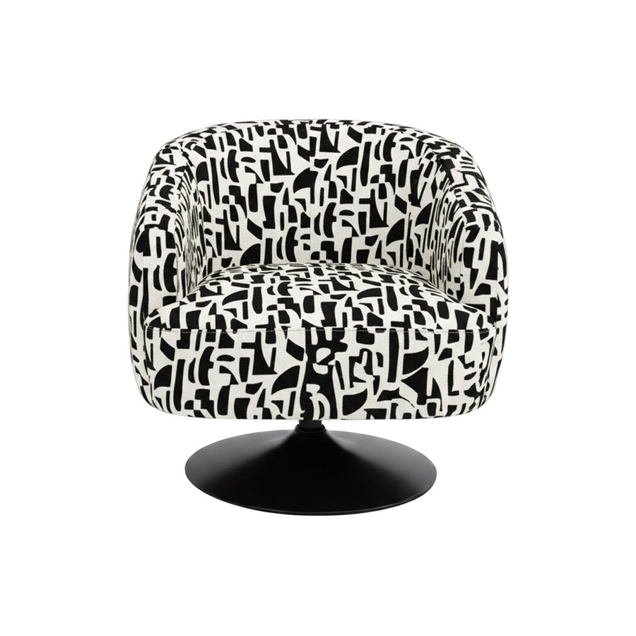 SILLÓN GIRATORIO NEGRO-BLANCO 76 X 80 X 73 CM