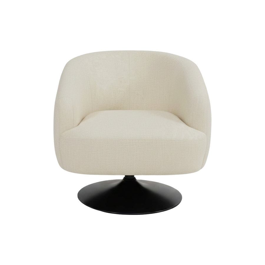 SILLÓN GIRATORIO CREMA TEJIDO-METAL 76 X 80 X 73 CM