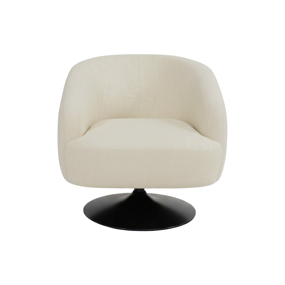 SILLÓN GIRATORIO CREMA TEJIDO-METAL 76 X 80 X 73 CM