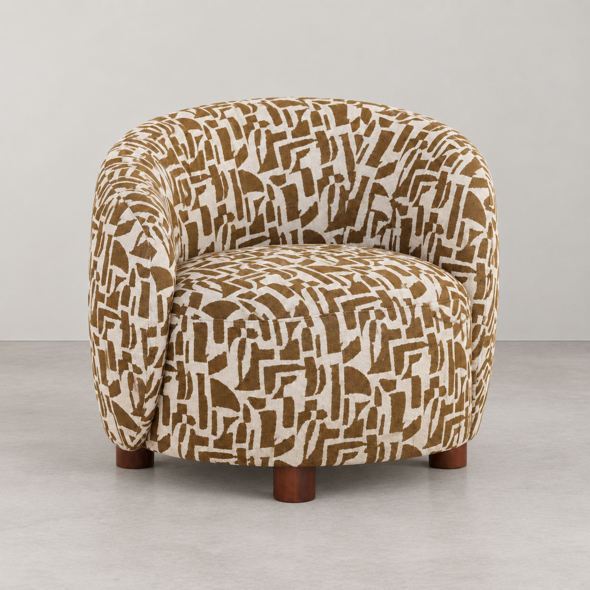Sillón Sol crema y ocre — vista frontal