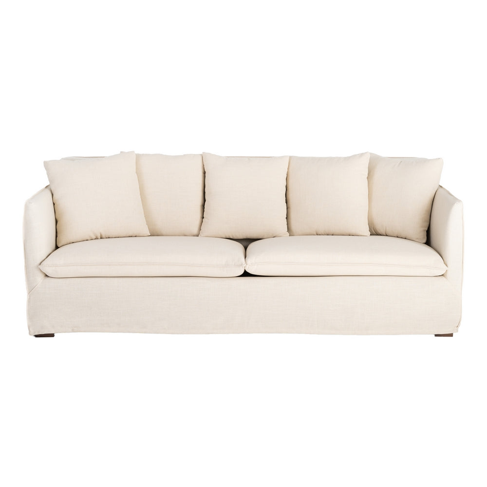 SOFÁ BEIGE TEJIDO SALÓN 215 X 92 X 78 CM