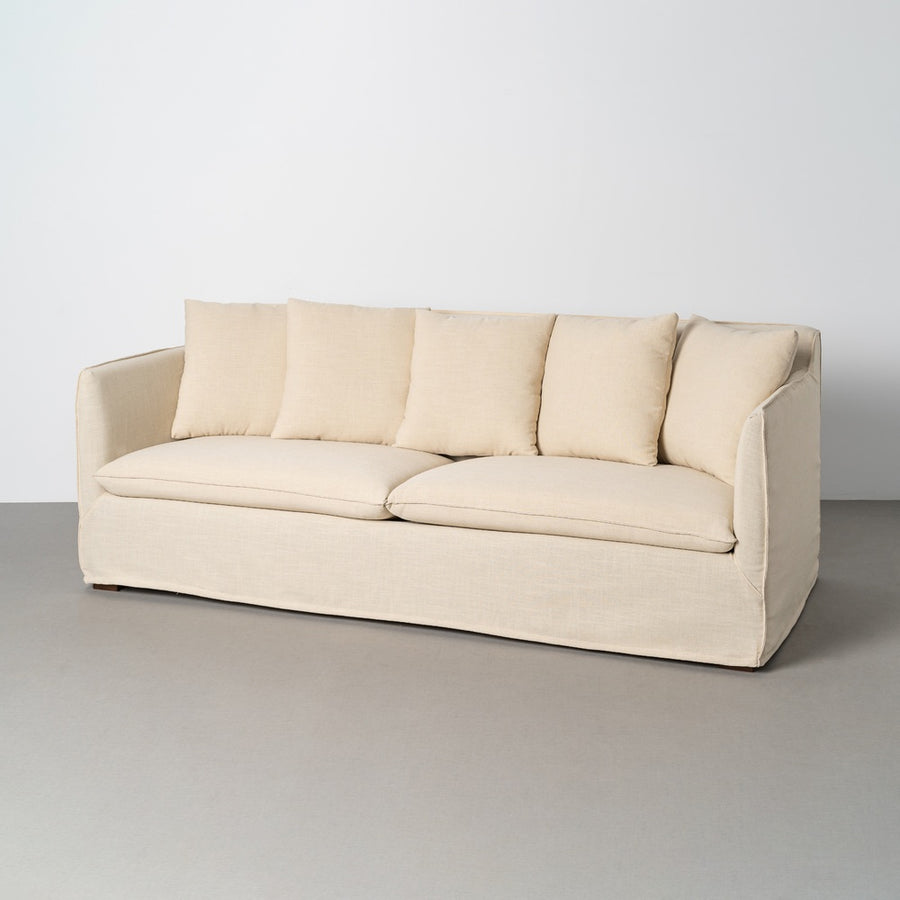 SOFÁ BEIGE TEJIDO SALÓN 215 X 92 X 78 CM