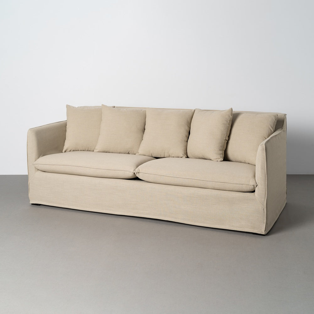 SOFÁ TAUPE TEJIDO SALÓN 215 X 92 X 78 CM