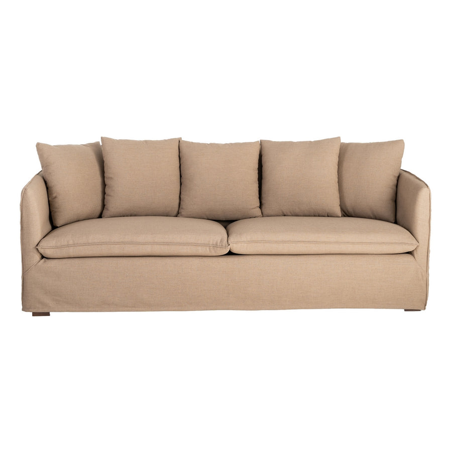 SOFÁ MARRÓN TEJIDO SALÓN 215 X 92 X 78 CM