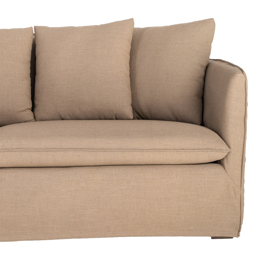 SOFÁ MARRÓN TEJIDO SALÓN 215 X 92 X 78 CM