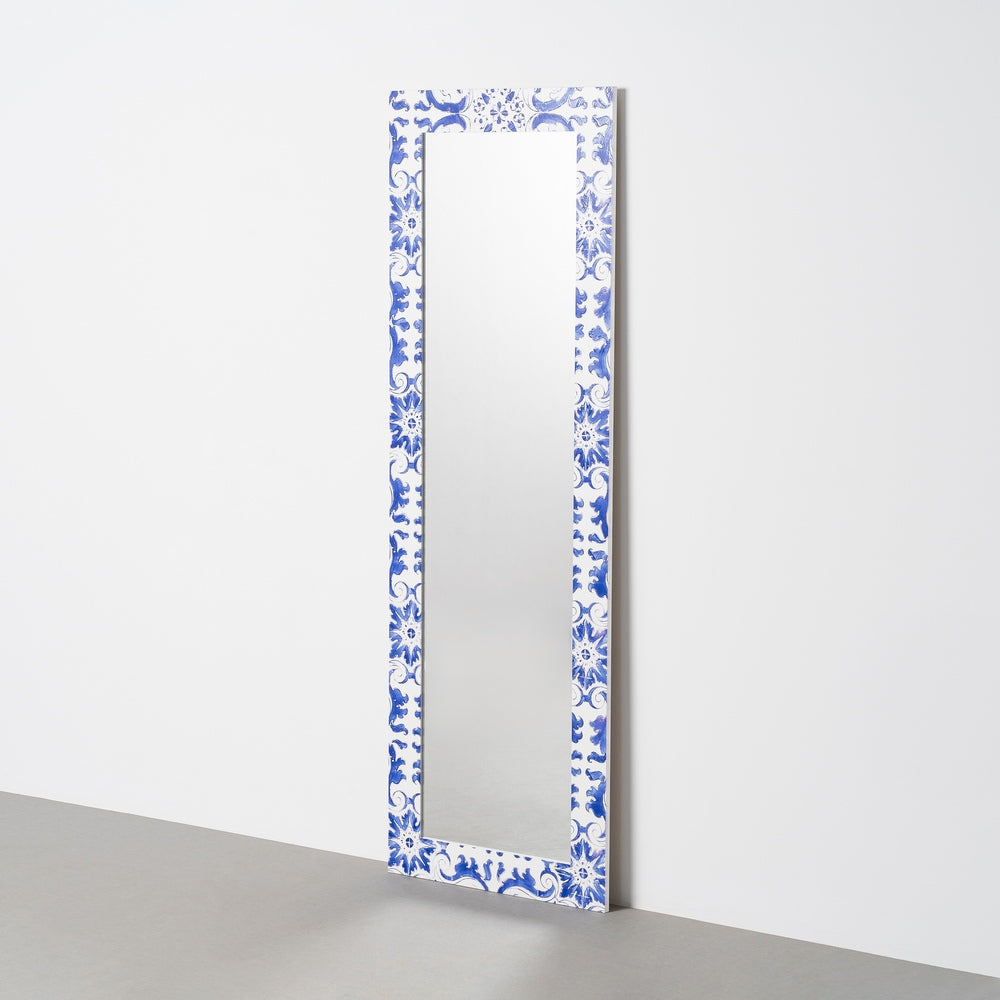 ESPEJO TEXTURA BLANCO-AZUL MADERA 53 X 2 X 155 CM