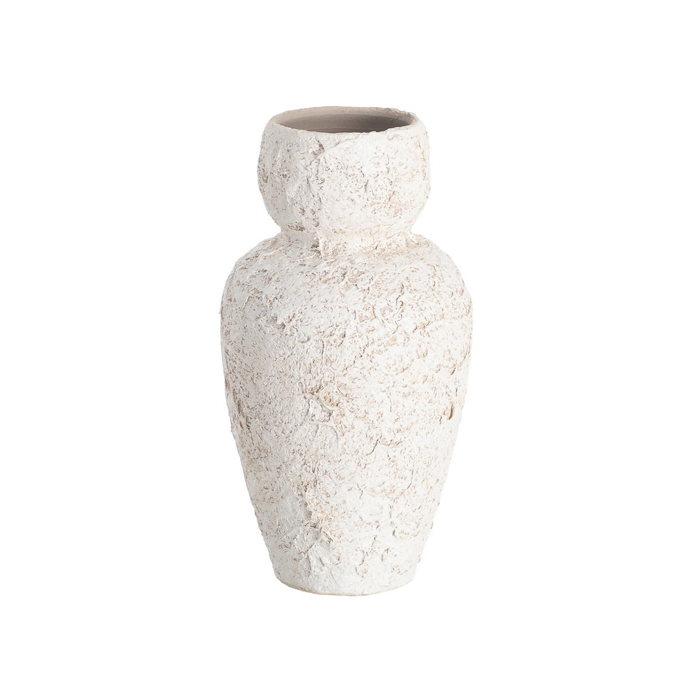 JARRÓN BLANCO CERÁMICA DECORACIÓN 18 X 18 X 30 CM