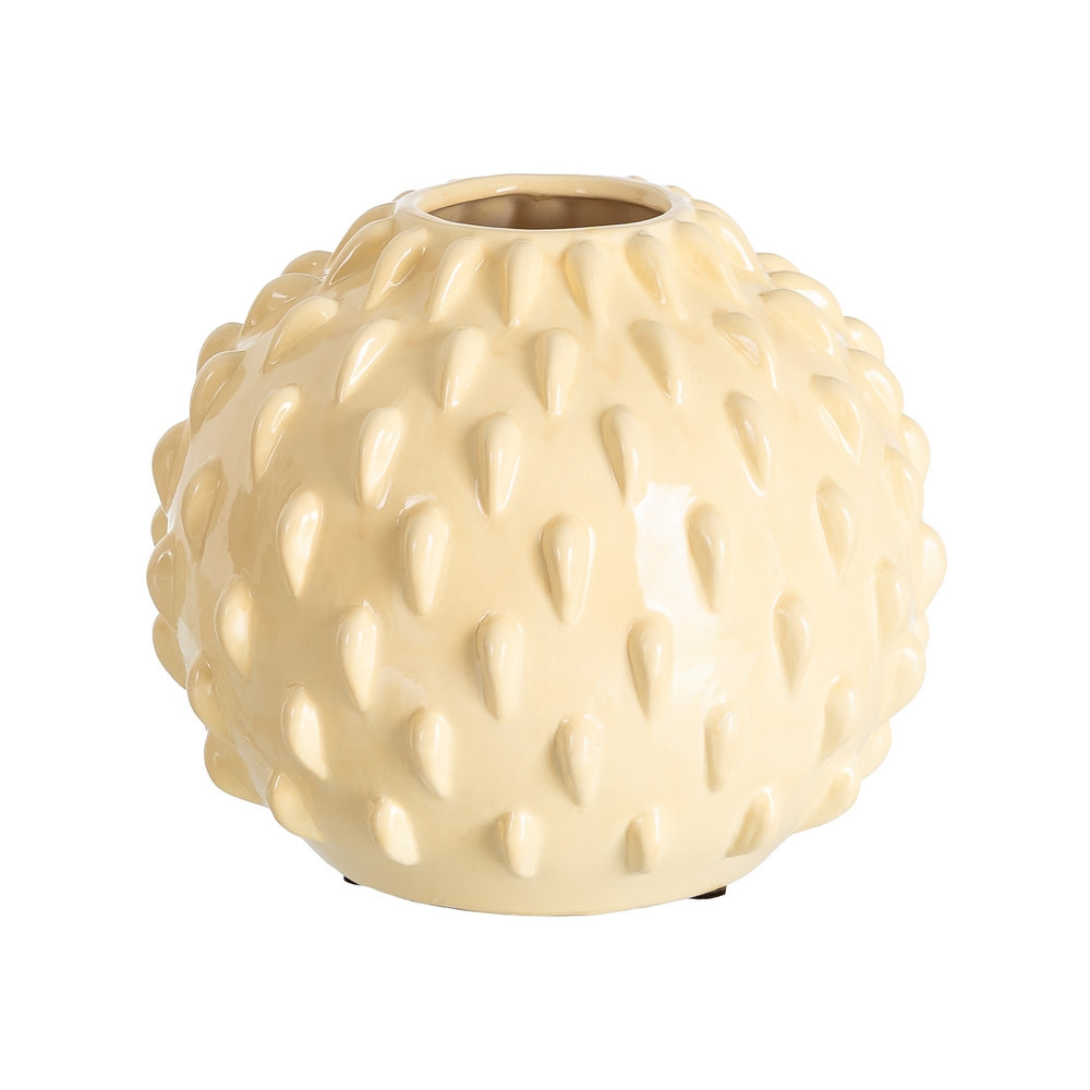 JARR�N CREMA CER�MICA DECORACI�N 27 X 27 X 26 CM